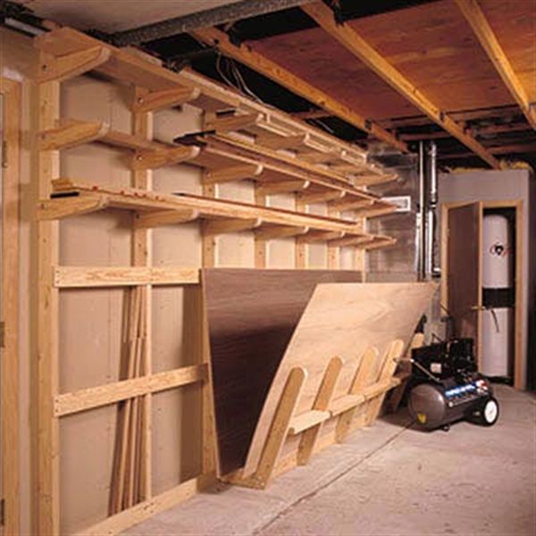 product: Wood Magazine Woodworking Project Paper Plan to Build Lumber Storage Rack shown