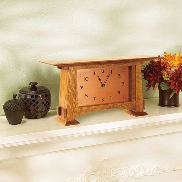 product: Wood Magazine Woodworking Project Paper Plan to Build Arts & Crafts Mantel Clock shown