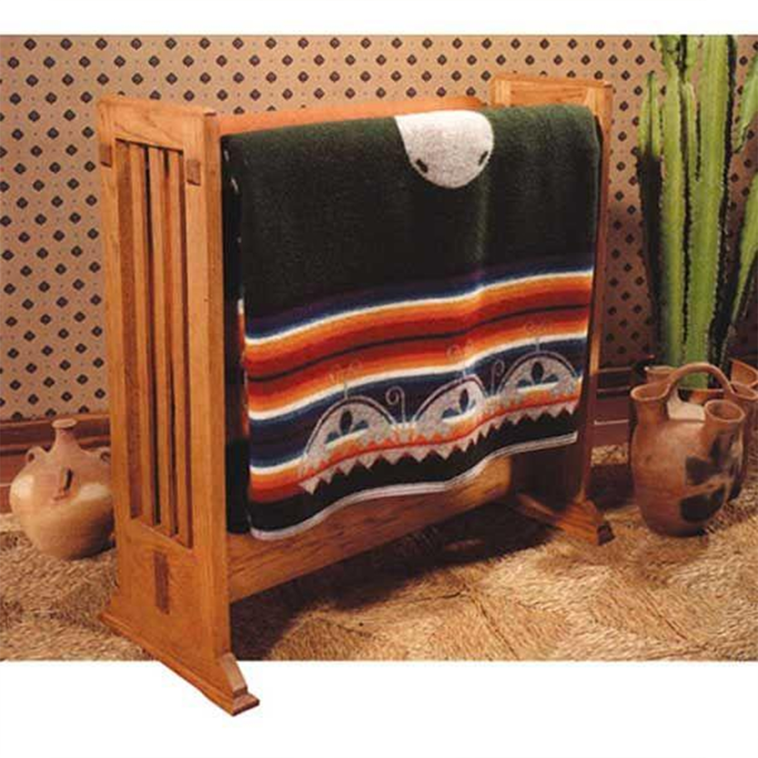 product: Wood Magazine Downloadable Woodworking Project Plan to Build Arts and Crafts Quilt Rack shown