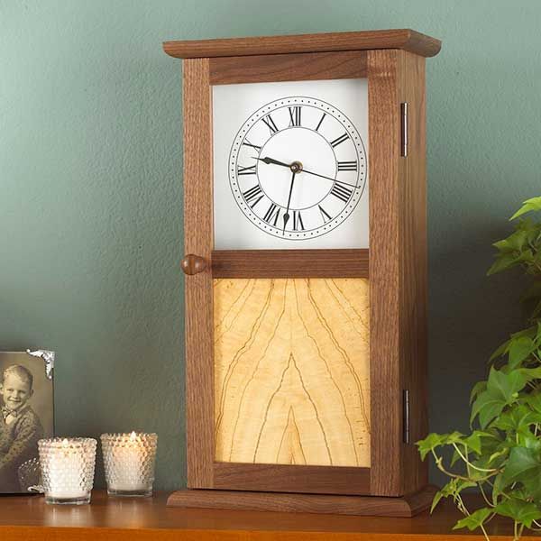 product: Wood Magazine Woodworking Project Paper Plan to Build Shaker Clock shown