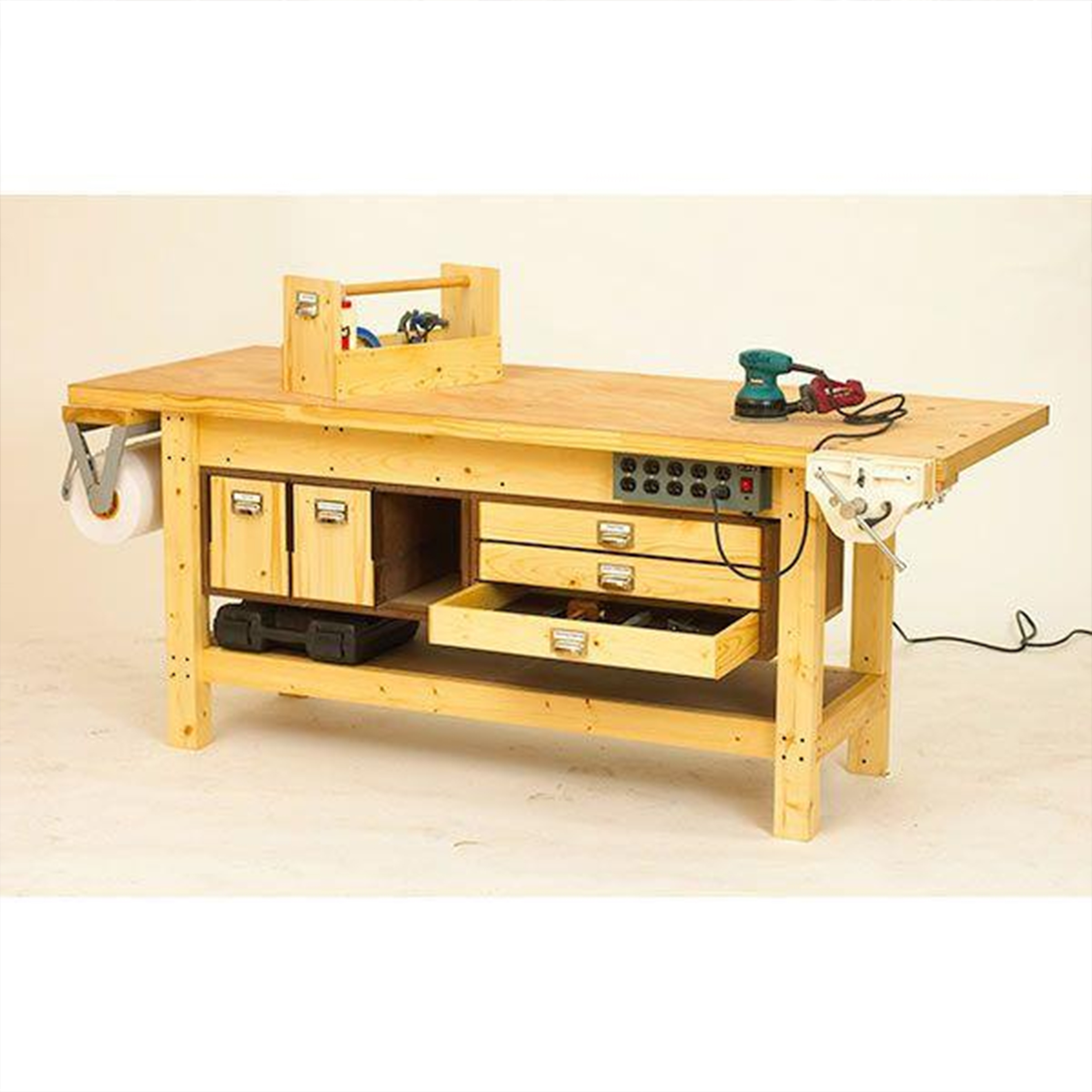 product: Wood Magazine Downloadable Woodworking Project Plan to Build Basic Workbench and 6 Ways to Beef It Up shown