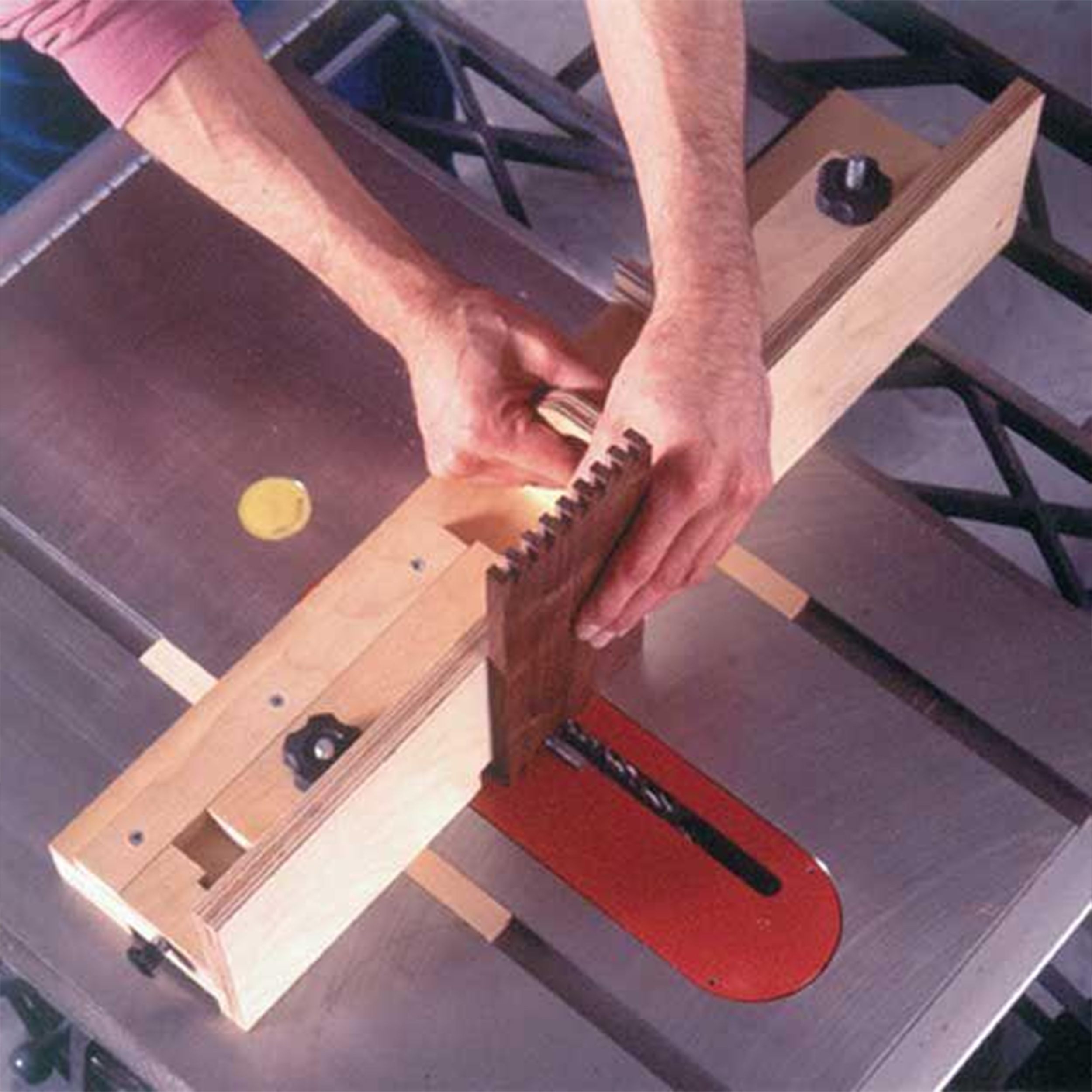product: Wood Magazine Downloadable Woodworking Project Plan to Build Box-Joint Jig Plan with a Penchant for Precision shown