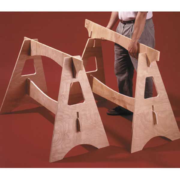 product: Wood Magazine Woodworking Project Paper Plan to Build Knockdown Sawhorses shown