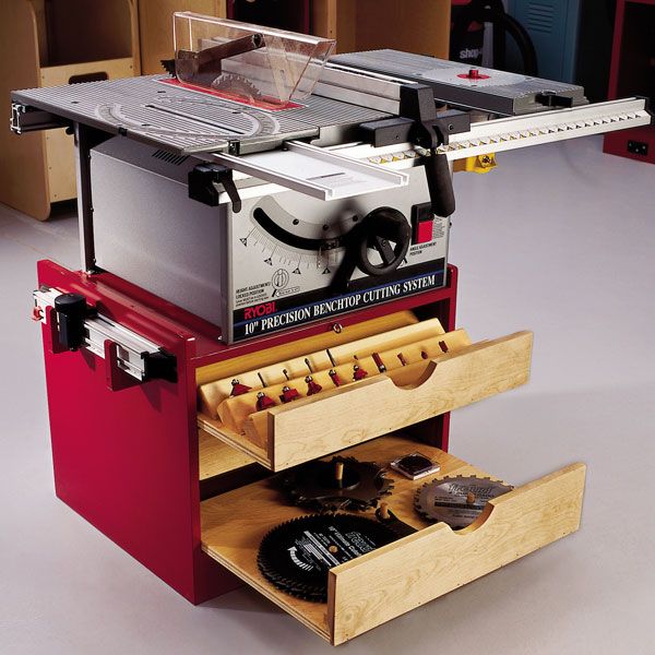 product: Wood Magazine Woodworking Project Paper Plan to Build Mobile Tablesaw shown