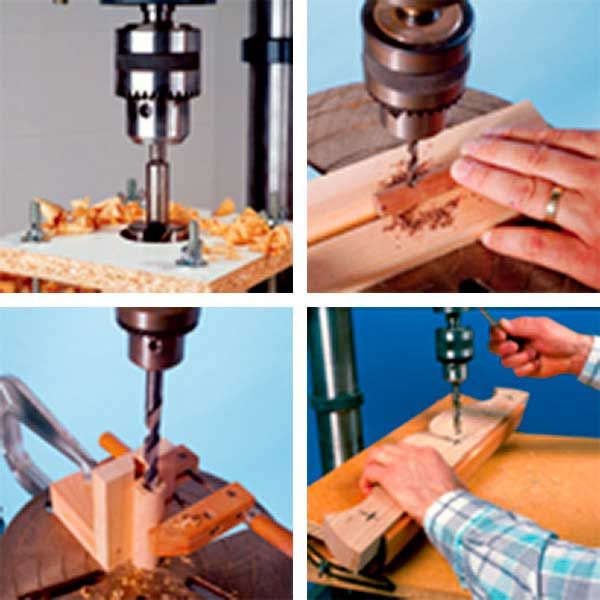 product: Wood Magazine Woodworking Project Paper Plan to Build Seven Drill-Press Jigs shown
