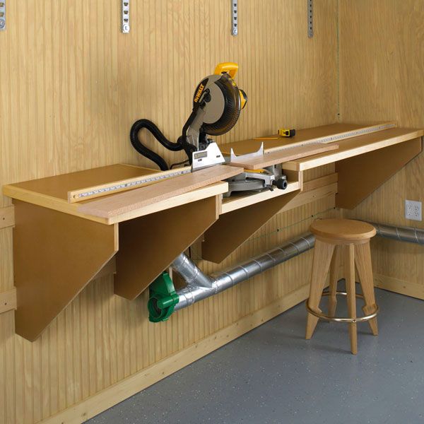 product: Wood Magazine Woodworking Project Paper Plan to Build On-the-Mark Mitersaw Station shown