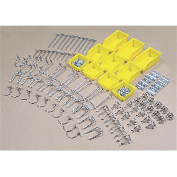 Hook Assortment, 95 Pc, With 10 Hanging Bins For Peg Board