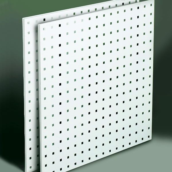 Steel Square Hole Peg Board (2), White, 24"x24"
