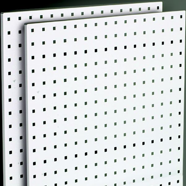 Steel Square Hole Peg Board (2), White, 42-1/2"x24"
