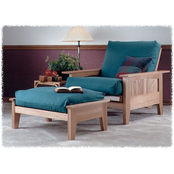 product: Wood Magazine Woodworking Project Paper Plan to Build Futon Chair & Ottoman shown