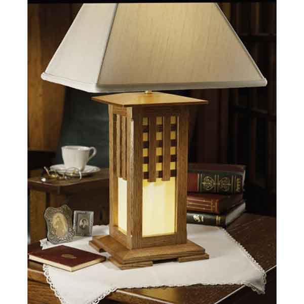 product: Wood Magazine Woodworking Project Paper Plan to Build Arts and Crafts Lamp shown
