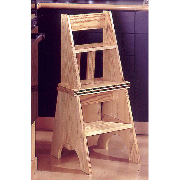 product: Wood Magazine Woodworking Project Paper Plan to Build Two-In-One Seat/Step Stool shown
