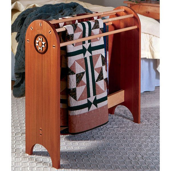 product: Wood Magazine Woodworking Project Paper Plan to Build Shaker Quilt Stand shown