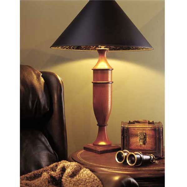product: Wood Magazine Woodworking Project Paper Plan to Build Turned Table Lamp shown