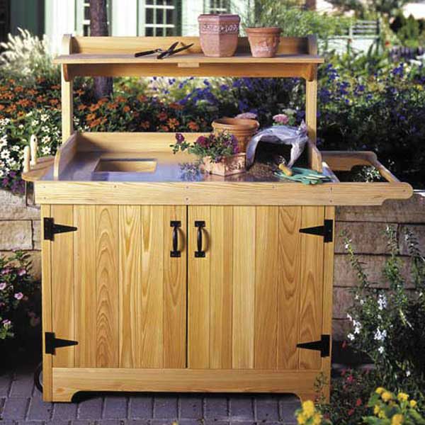 product: Wood Magazine Woodworking Project Paper Plan to Build Potting Bench shown