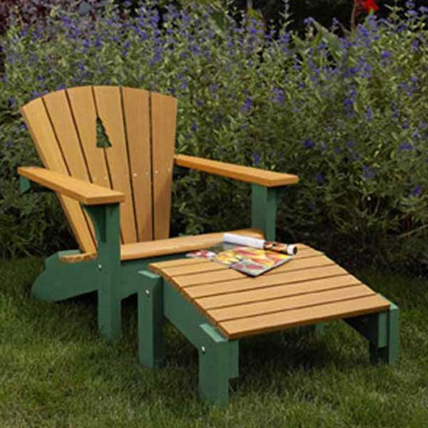 product: Wood Magazine Woodworking Project Paper Plan to Build Adirondack Chair & Footstool shown