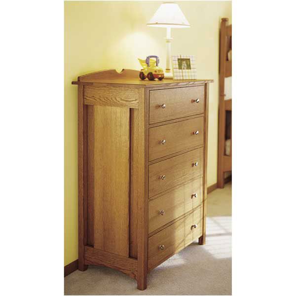 product: Wood Magazine Woodworking Project Paper Plan to Build Kid's Oak Dresser shown