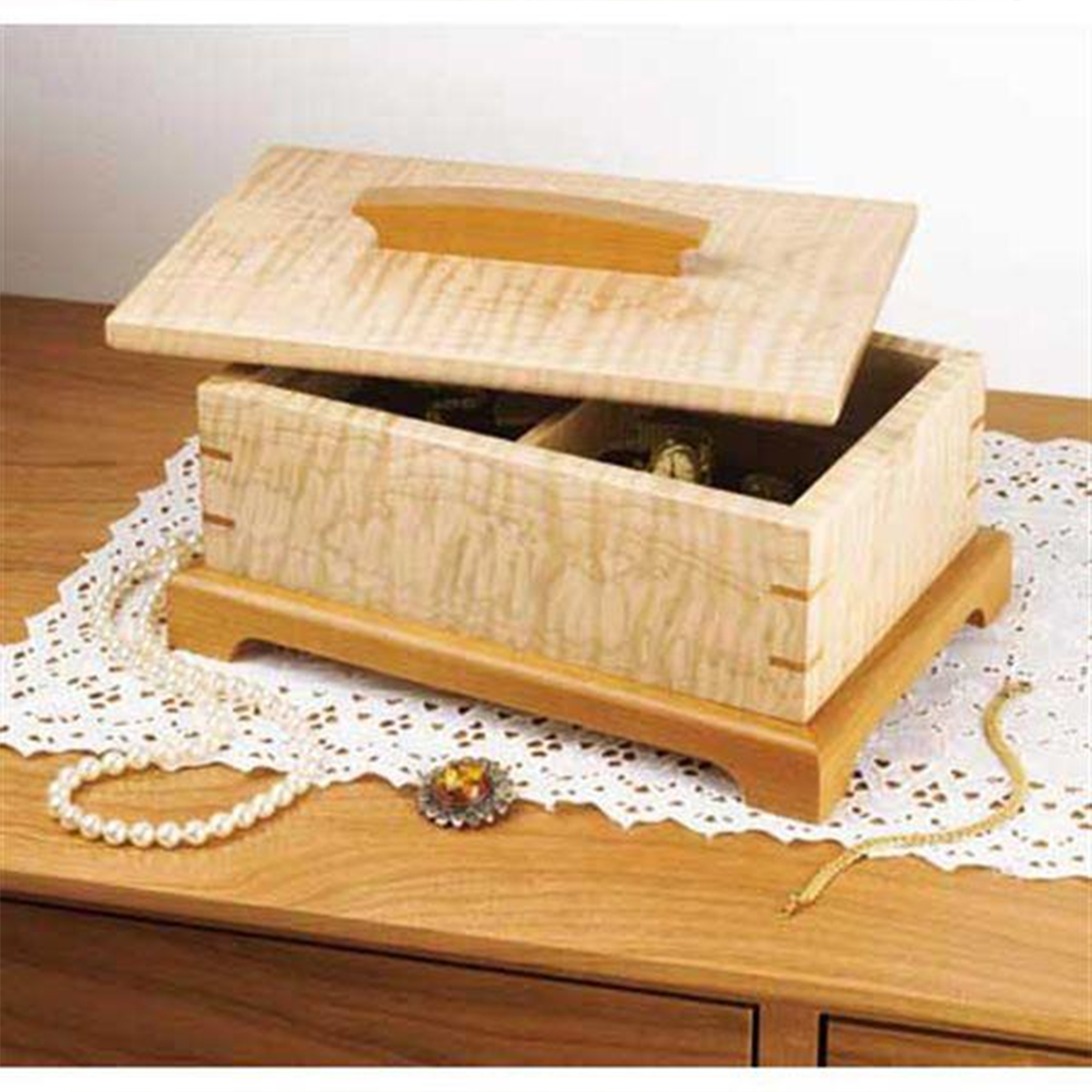 product: Wood Magazine Downloadable Woodworking Project Plan to Build Secret-Compartment Jewelry Box shown