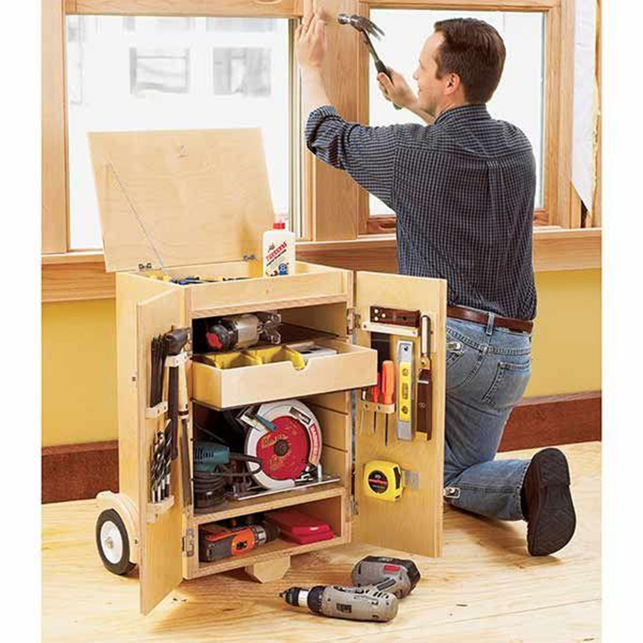 product: Wood Magazine Downloadable Woodworking Project Plan to Build Go-Anywhere Tool Caddy shown