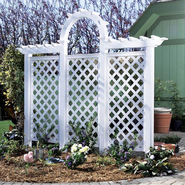 product: Wood Magazine Woodworking Project Paper Plan to Build Arched Trellis shown