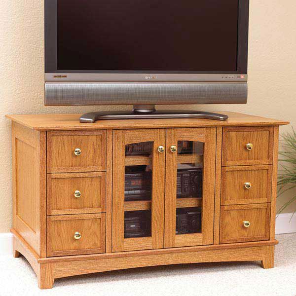 product: Wood Magazine Woodworking Project Paper Plan to Build Compact Entertainment Center shown