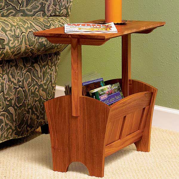 product: Wood Magazine Woodworking Project Paper Plan to Build Magazine Rack/Table shown