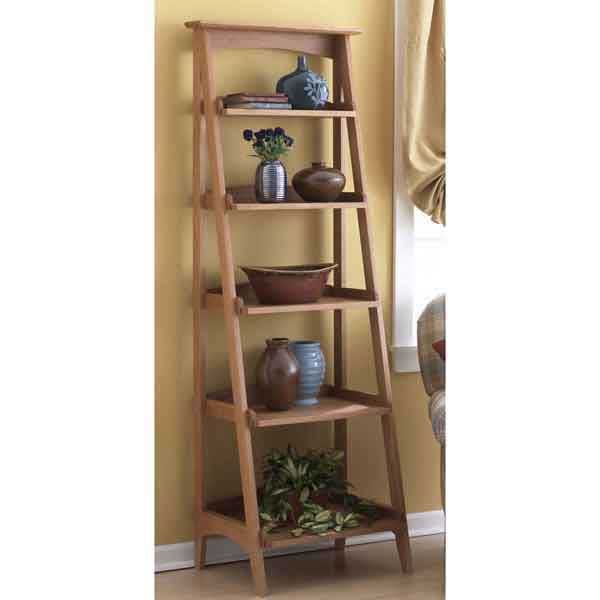 product: Wood Magazine Woodworking Project Paper Plan to Build Shelves with a Fresh Slant shown