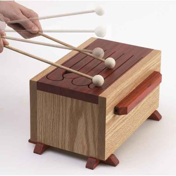 product: Wood Magazine Woodworking Project Paper Plan to Build Tone-of-Fun Tongue Drum shown