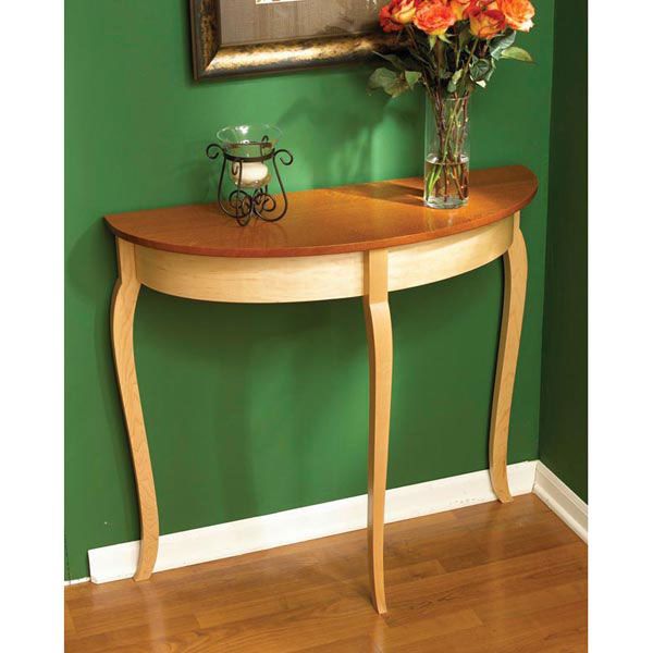 product: Wood Magazine Woodworking Project Paper Plan to Build Simply Graceful Bow Front Table shown
