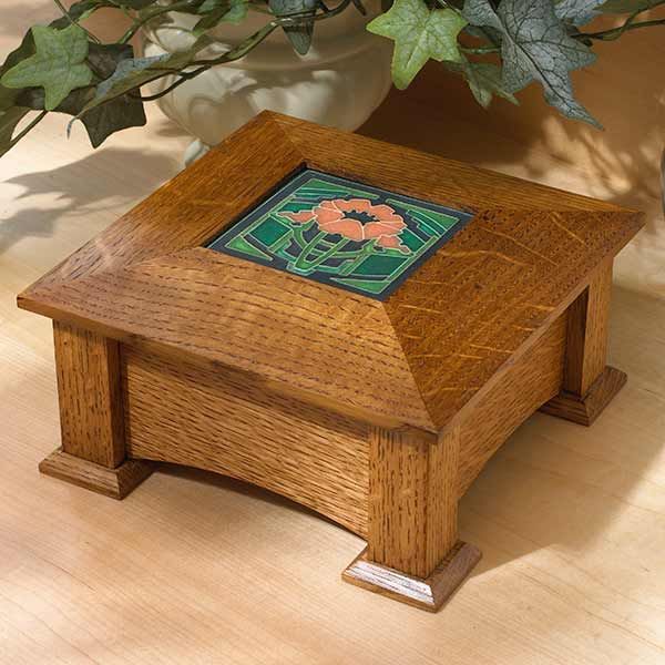 product: Wood Magazine Woodworking Project Paper Plan to Build Tile-Topped Keepsake Box shown