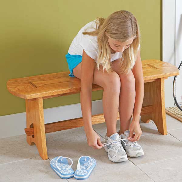 product: Wood Magazine Woodworking Project Paper Plan to Build Wedge-Tenon Bench shown