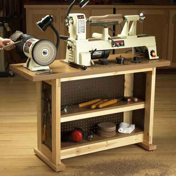 product: Wood Magazine Woodworking Project Paper Plan to Build Basic-Built, Simple n' Sturdy Tool Stand shown