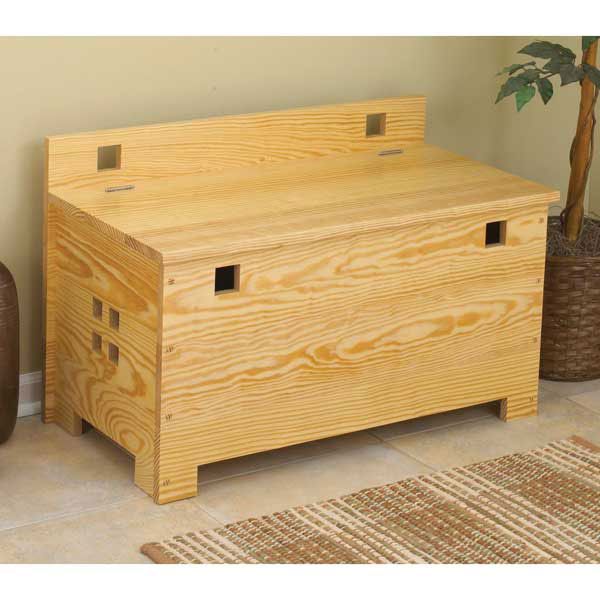 product: Wood Magazine Woodworking Project Paper Plan to Build Bench with Storage shown