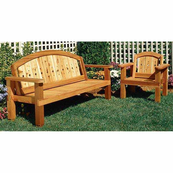 product: Wood Magazine Woodworking Project Paper Plan to Build Arched Bench and Chair shown