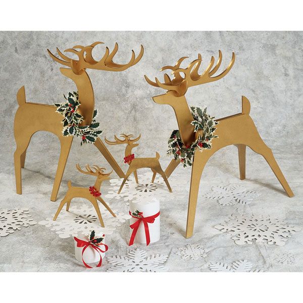 product: Wood Magazine Woodworking Project Paper Plan to Build Medium & Tabletop Stylish Reindeer shown