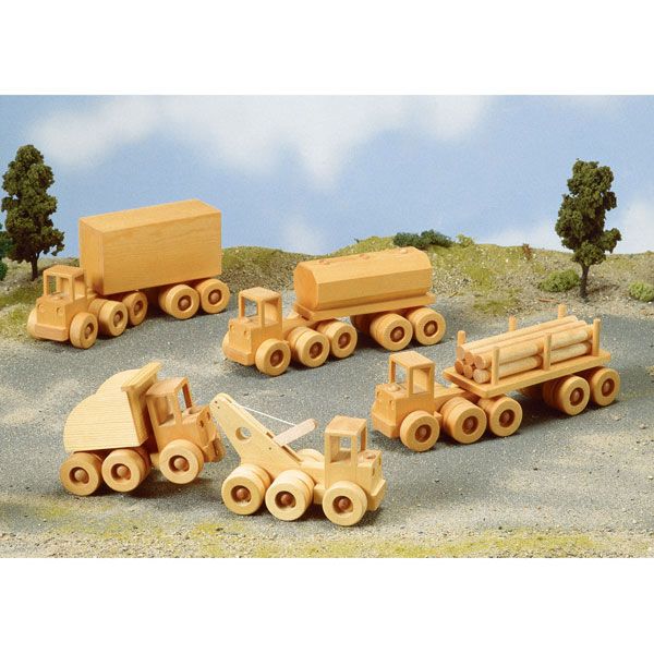 product: Wood Magazine Woodworking Project Paper Plan to Build Wrecker, Dump Truck, & Heavy Haulers shown