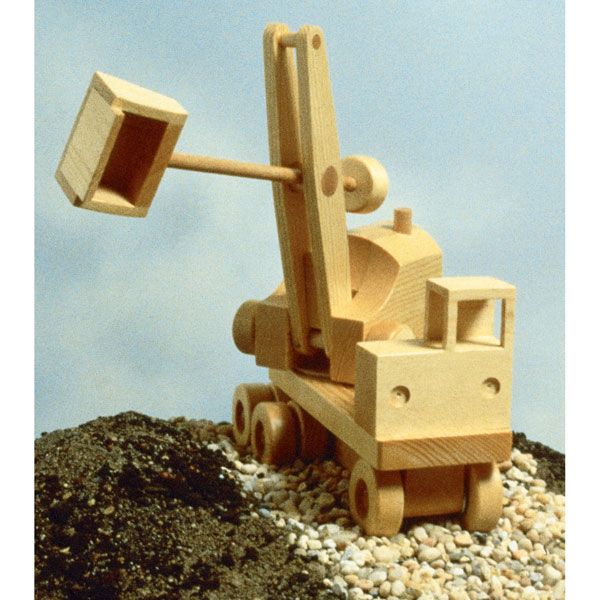 product: Wood Magazine Woodworking Project Paper Plan to Build Excavator (Steam Shovel) shown