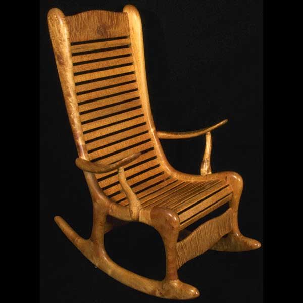 Woodworking Project Paper Plan To Build Curley Maple Rocking Chair, Afd120