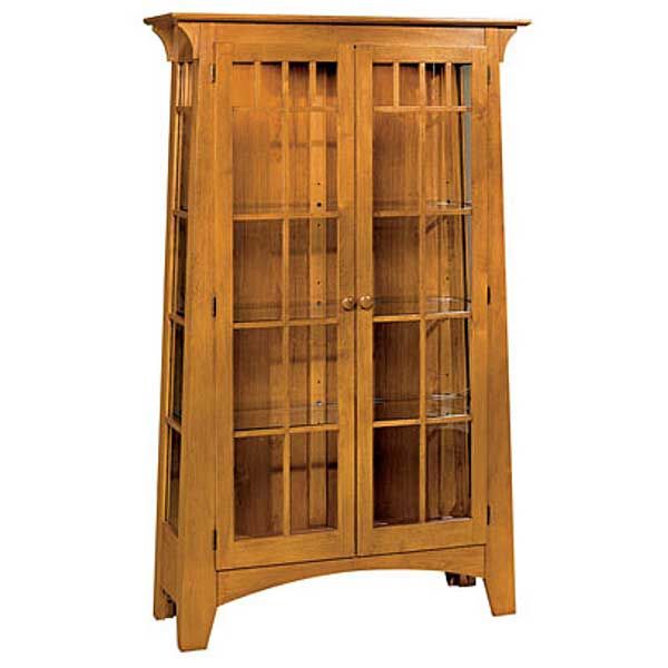 Woodworking Project Paper Plan To Build Mission Style Contemporary Curio Cabinet, Afd351