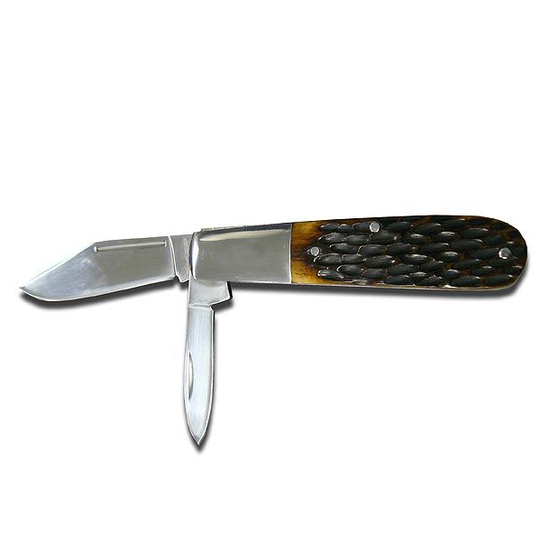Two Blade Jigged Brown Bone Barlow Classic Pocket Knife, Model Sk-427