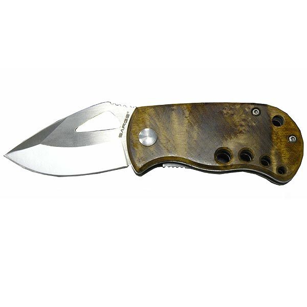 Single Blade Liner Lock Wood Folder Knife, Model Sk-501mb