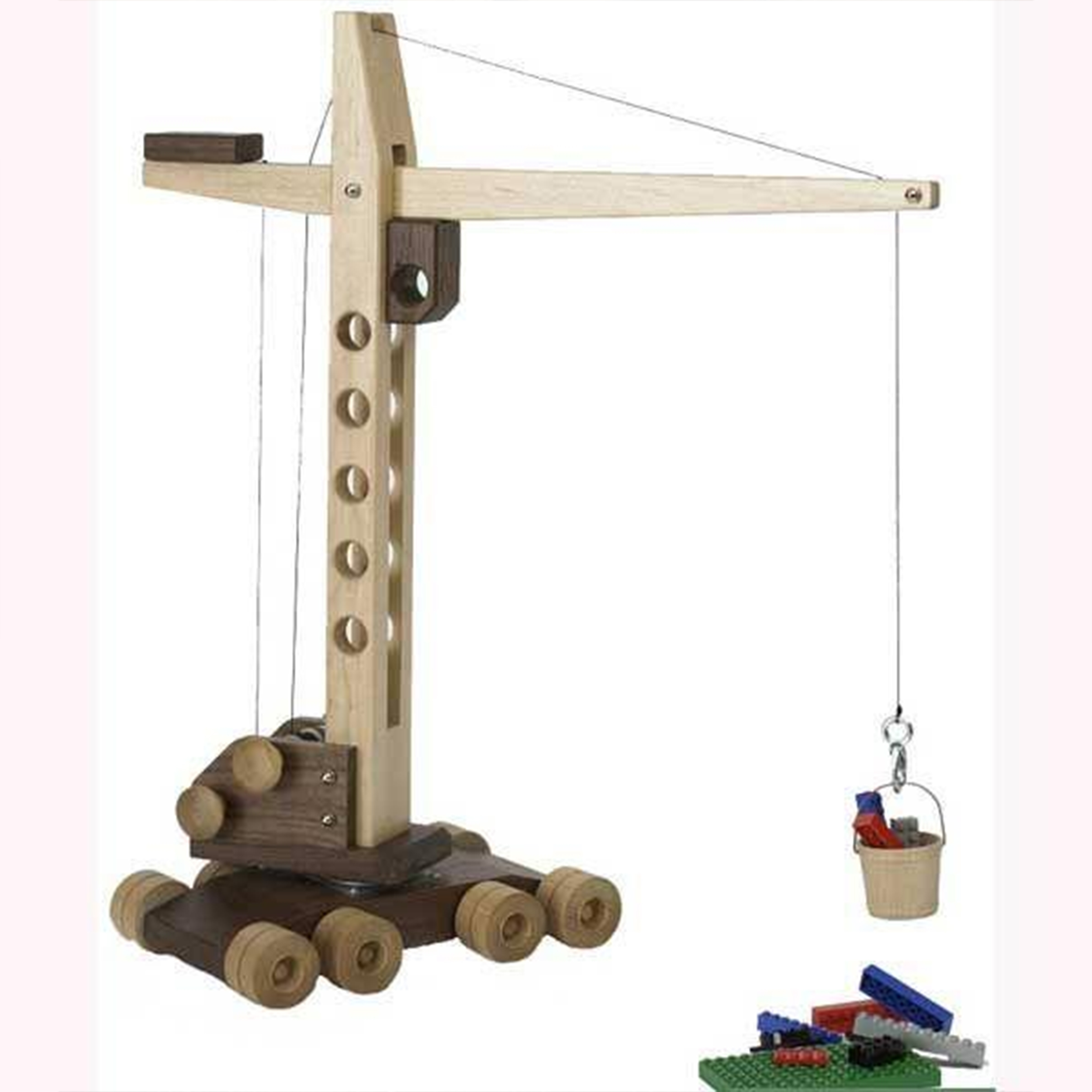 product: Wood Magazine Downloadable Woodworking Project Plan to Build Contractor Grade Mobile Crane Toy shown