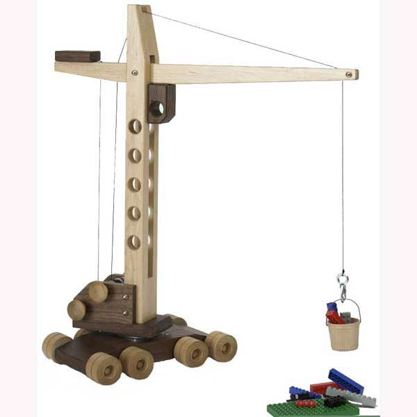 product: Wood Magazine Woodworking Project Paper Plan to Build Contractor Grade Mobile Crane Toy shown