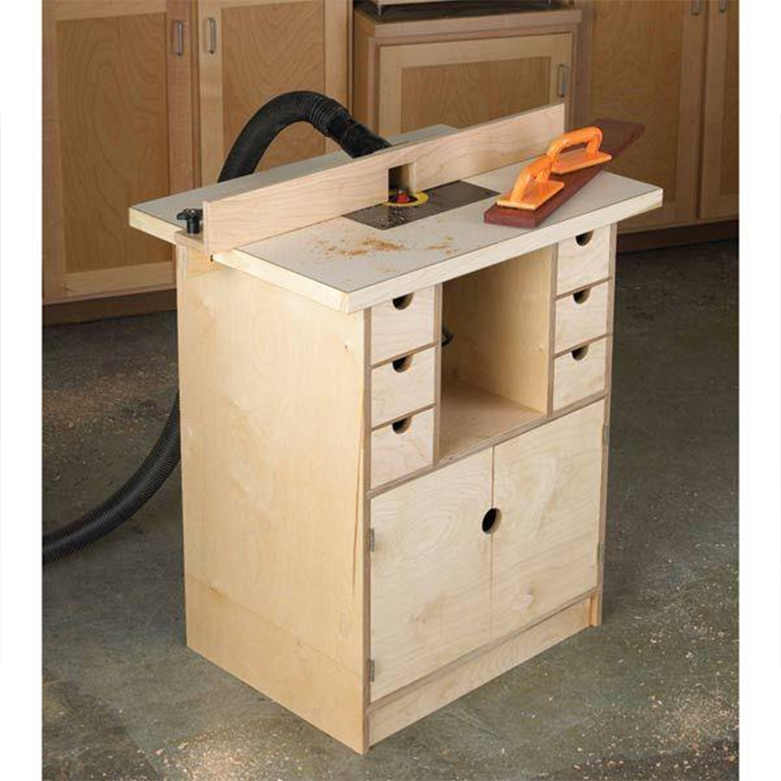 product: Wood Magazine Downloadable Woodworking Project Plan to Build Router Table and Organizer shown