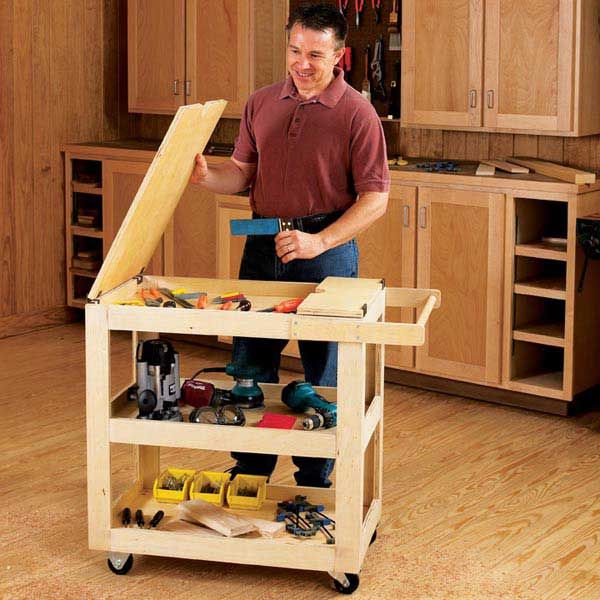 product: Wood Magazine Woodworking Project Paper Plan to Build Getr-Done Shop Cart shown