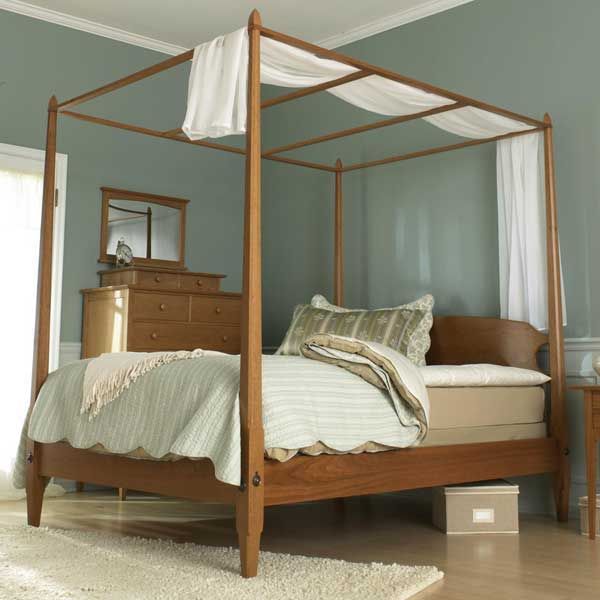 product: Wood Magazine Woodworking Project Paper Plan to Build Pencil Post Bed shown