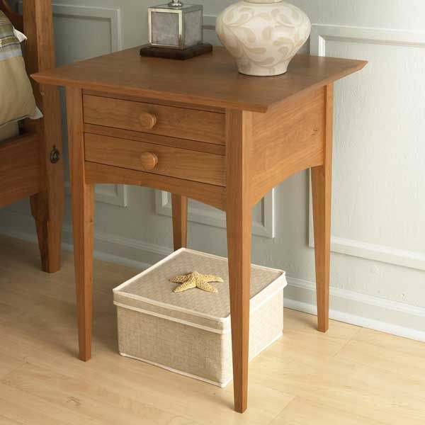 product: Wood Magazine Woodworking Project Paper Plan to Build Pencil Post Nightstand shown