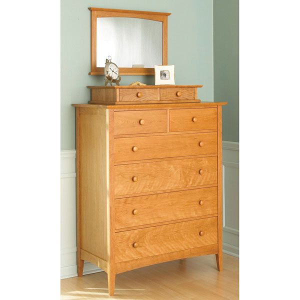 product: Wood Magazine Woodworking Project Paper Plan to Build Shaker-style Dresser with Valet and Mirror shown