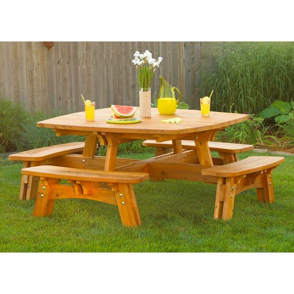 product: Wood Magazine Woodworking Project Paper Plan to Build Fun-in-the-Sun Picnic Table shown