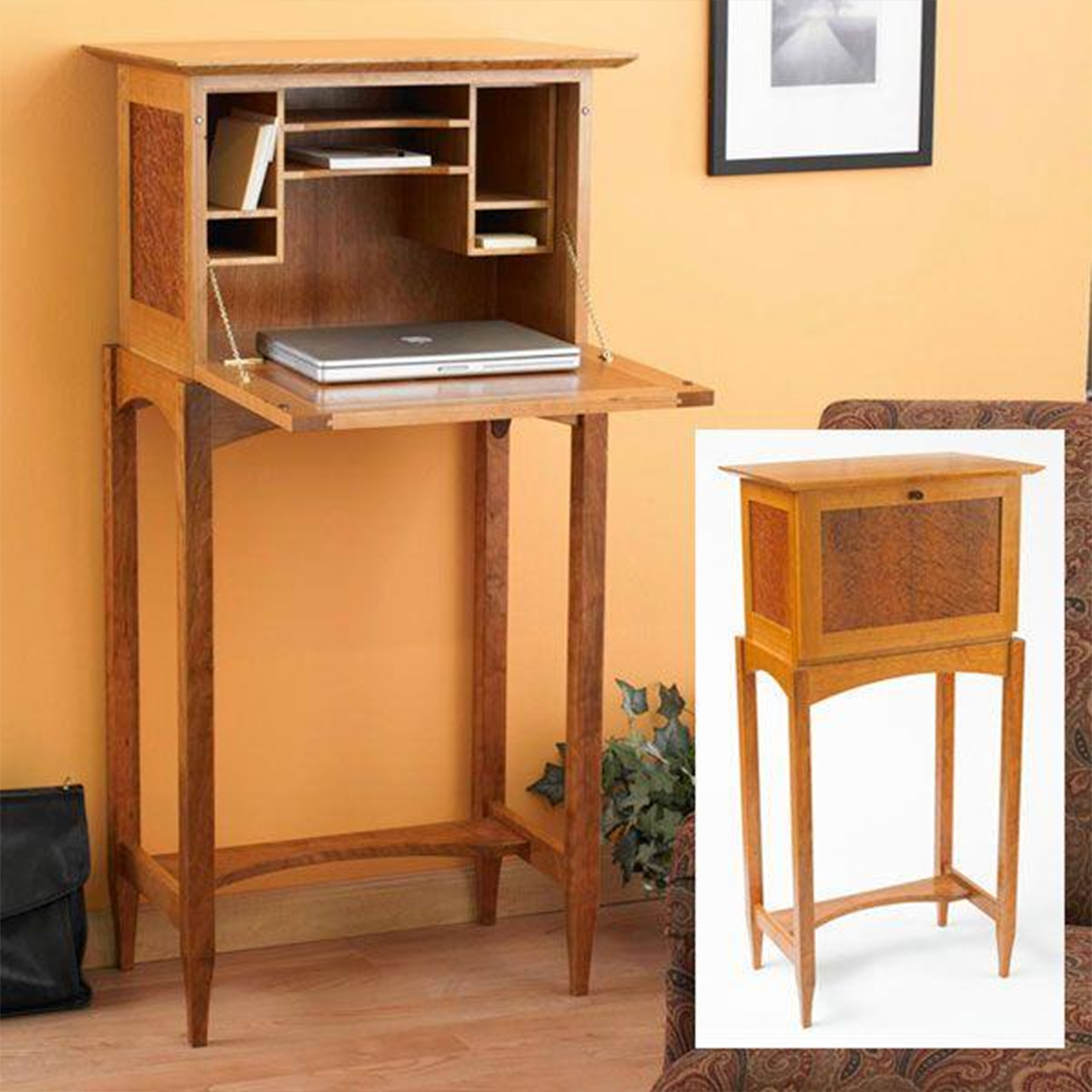 product: Wood Magazine Downloadable Woodworking Project Plan to Build Drop Front Desk shown